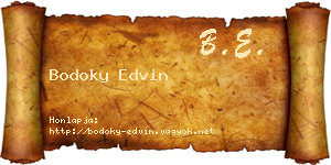 Bodoky Edvin névjegykártya